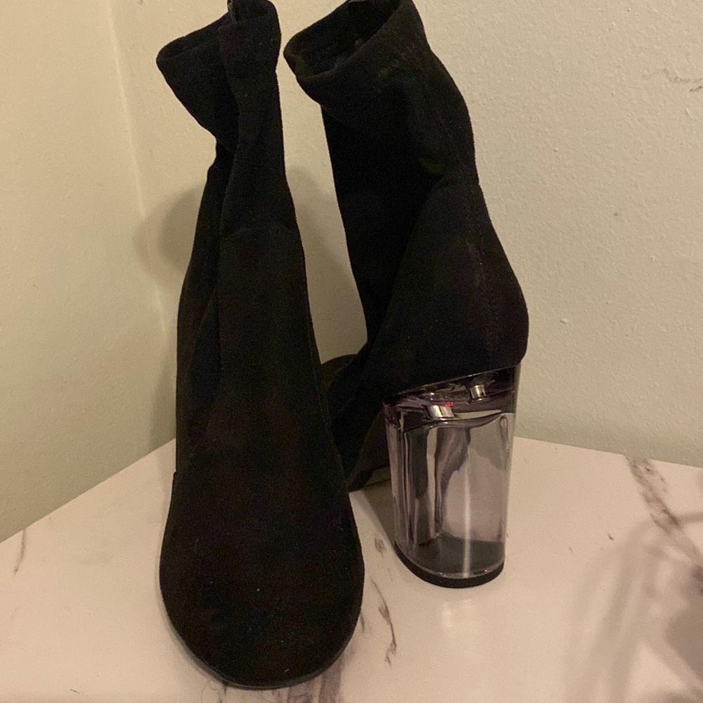 Black suede booties